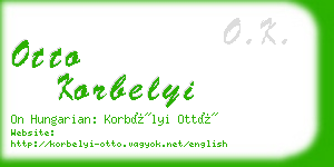 otto korbelyi business card